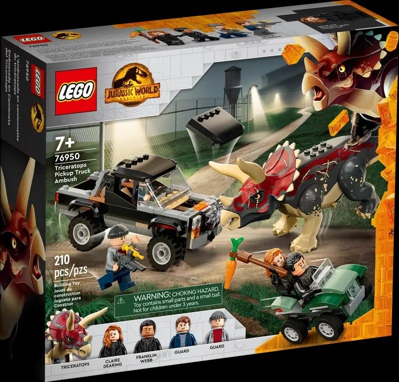 LEGO Jurassic World Dominion Triceratops Dinosaur Pickup Truck Ambush Wigglish